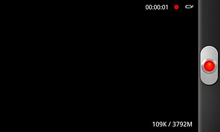 Press the record icon to stop the video recorder.The video clip is automatically saved.