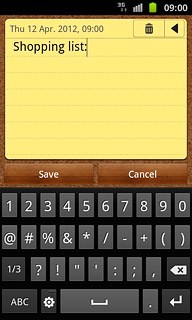 Write the text and press Save.