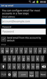 Press account@example.com and key in your email address.