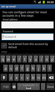 Press Password and key in the password for your email account.