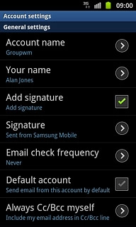 Press Default account to turn on the function.