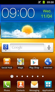 The flight mode icon shows that flight mode is turned on.Further information:Turn flight mode on or off
