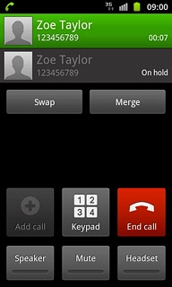 Press Swap to swap calls.