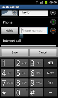 Press Phone number and key in the required phone number.