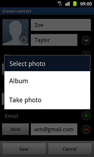 To use a saved picture:Press Album.