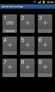 Press + on the required speed dialling key.
