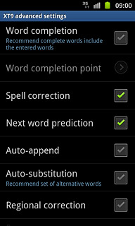 Press Word completion to turn on the function.