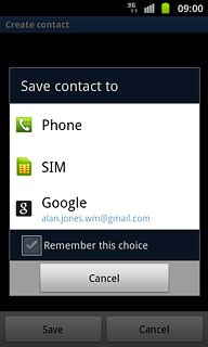 Press Phone, SIM or the required email account.
