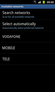 Your phone will search for networks within range and a list of available networks will show on your display.Press the required network.Your display will tell you if you've access to the network you've chosen.