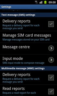Press Delivery reports below Text message (SMS) settings to turn the function on or off.