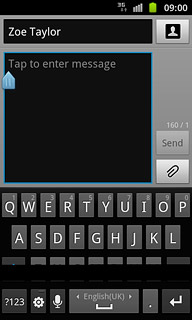 Press Tap to enter message.Write the text for your picture message.