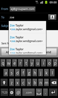 Key in the first letters of the required contact.Matching contacts are displayed.Press the required contact.Repeat the procedure to add more recipients.