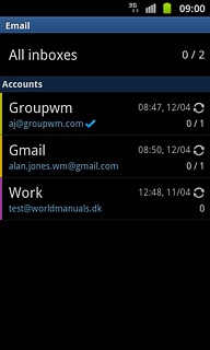Press the required email account.