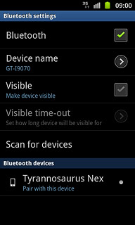 Press the required Bluetooth device.