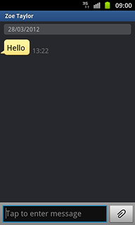 Press Tap to enter message.Write the required text.