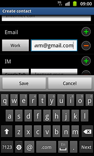 Press the field next to the email address.