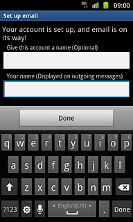 Press the field below Your name (Displayed on outgoing messages) and key in the required sender name.