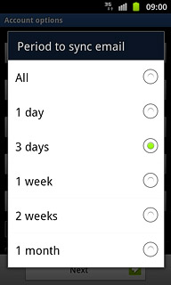 Press the required setting.