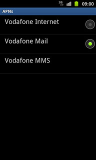 Press the field next to Vodafone Internet to fill in the field.
