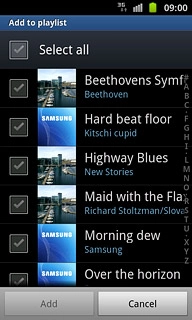 Press the required audio files to tick them.