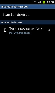 Press the required Bluetooth device.The file is sent.