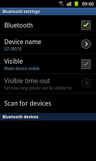 Press Scan for devices.Your phone now searches for devices and after a moment, a list of Bluetooth devices within range is displayed.