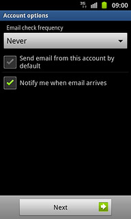 Press the drop down list below Email check frequency.