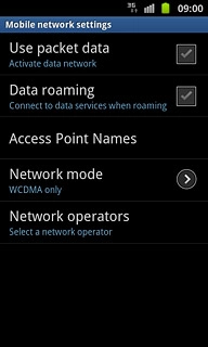 Press Use packet data to activate or deactivate the function.