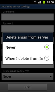Press Never or When I delete from In.