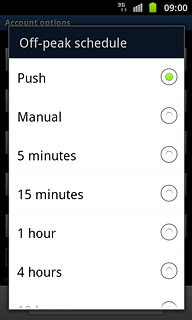 Press Push, Manual or the required frequency.Please note:Each time your phone connects to the server to synchronise, data charges will apply.