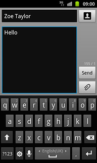Press the attachment icon.Choose one of the following options:Insert picture, go to 4a.Insert video clip, go to 4b.Insert audio file, go to 4c.