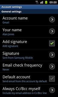 Press Email check frequency.