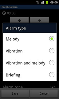Press the required setting.