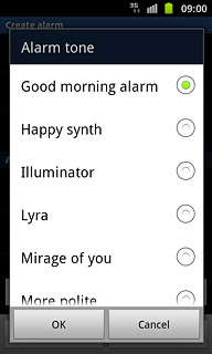 Once you've found an alarm tone you like, press OK.