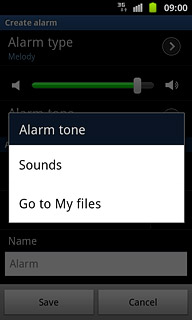 To select an audio file:Press Go to My files.