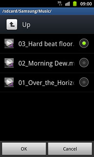 When the field next to the audio file is marked, the audio file is selected.