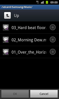 Go to the required folder.Press the different audio files to listen to them.