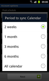 Press the required setting.