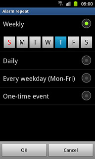 When a day is displayed in blue, it's selected.