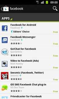 Press Facebook for Android.