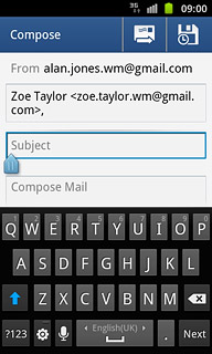 Press Subject.Key in a subject for the email message.