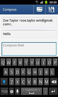 Press the text input field.Write the required text.