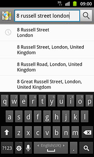 Press the required destination.