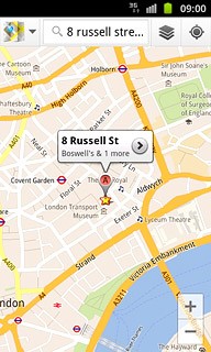 Press the information field above the destination.