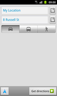 Press the required mode of transportation.