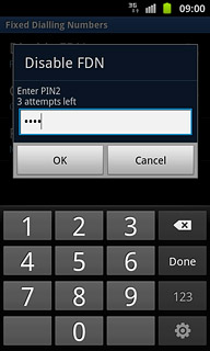Key in your PIN2 and press OK.