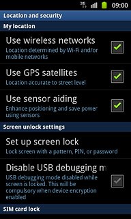 When the box next to the menu item is ticked (V), the function is turned on.