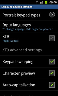 Press XT9 to turn on the function.