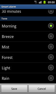 Once you've found an alarm tone you like, press Save.