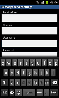 Press the field below User name and key in the username.